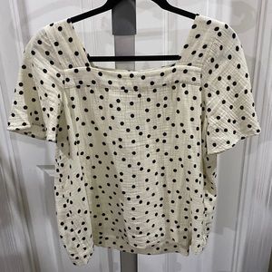 Madewell Lightspun Harlow Square-Neck Top in Dot Toss
